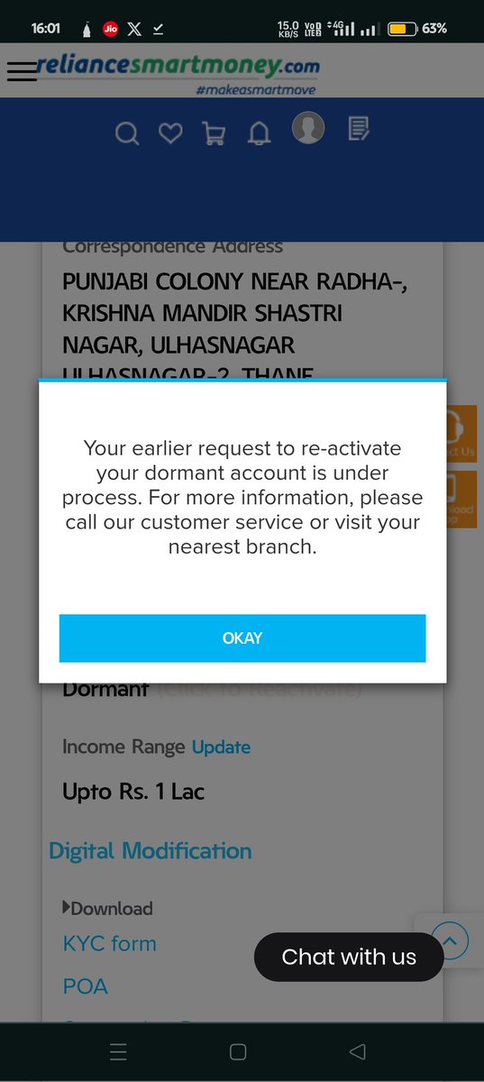 Skyfeb1985Sunil's tweet photo. @RSmartMoney Dear team
Unable to re-activate the dormant account https://t.co/6DVjUkGT0K