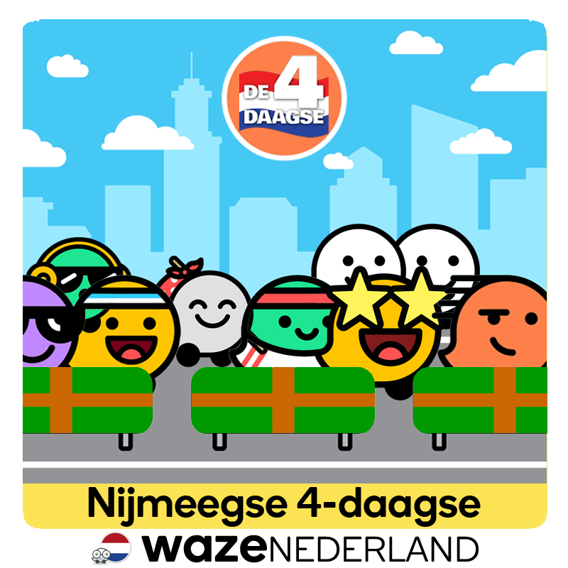 WazeNederland's tweet photo. Vanaf morgen t/m vrijdag is er in #Nijmegen weer de #4daagse. Dit levert weer veel #afsluitingen in de regio. Moet je rond Nijmegen zijn de komende dagen? Zorg dan dat je op tijd vertrekt want het zal deze week druk zijn. Zoals altijd, geldt ook hier #wazeweetdeweg https://t.co/izGlYSIkdF