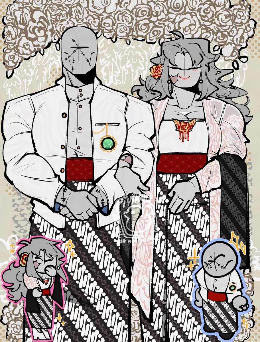 piyikuu's tweet photo. went to my nephew's wedding and suddenly got an idea to draw White Sheriff in kebaya https://t.co/V8vJKtWmSF