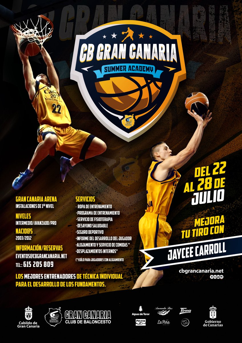 👀 Llega la CB Gran Canaria Summer Academy.

🔜 Apenas una semana para que dé comienzo este gran evento que reunirá en el Gran Canaria Arena a jugadores de diferentes nacionalidades y continentes.