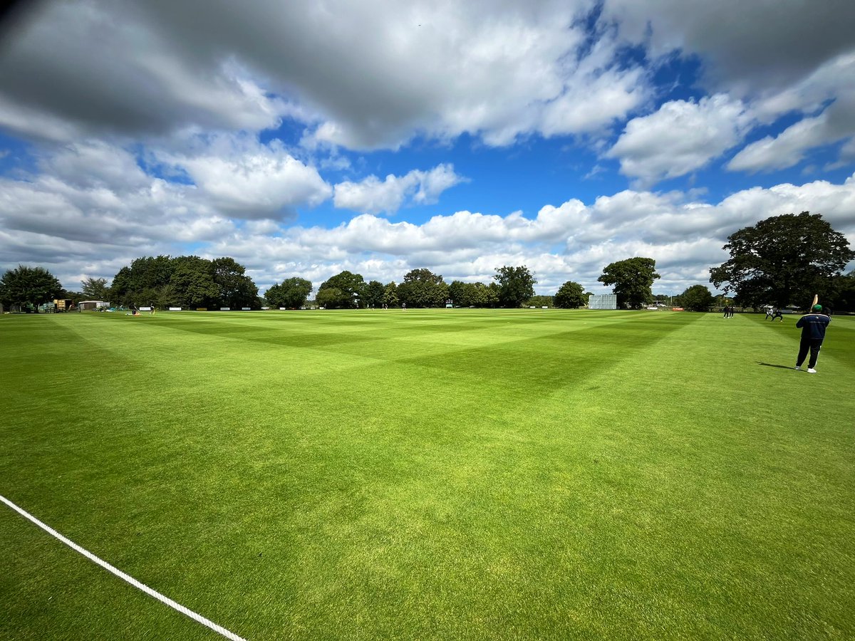 ParkersPitches's tweet photo. Ready to go for the first of 4 big cricketing Sundays in a row for us. 

@WoolpitCC welcome @StokeGreenCC for a last 16 clash in the @TheCricketerNVC. 

Bar open, BBQ later and football will be on. https://t.co/kJnQU563B9