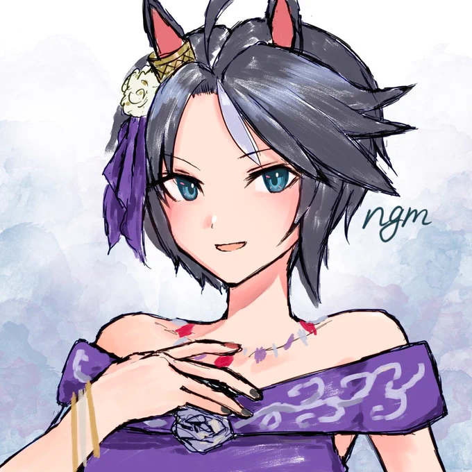ドレスのフジキセキも素敵だよ#ウマ娘 