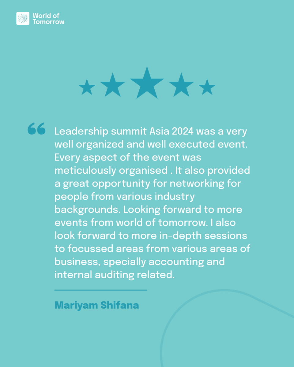 wotglobal's tweet photo. See why Mariyam Shifana loved our Leadership Summit Asia 2024! 🌟 https://t.co/EeJY6Xf9Qh