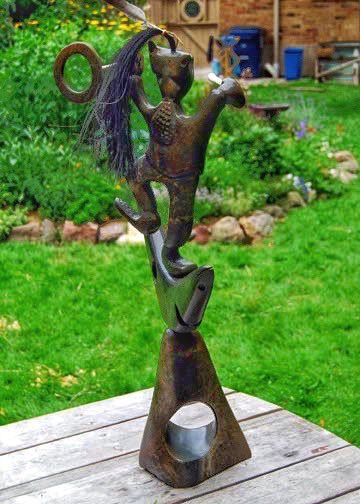 This is the 7th of the "Glen Ness" sculptures added to the album.

7. Untitled (Drum dancer shaman on moon-shaped creature?)
  #projectfloydkuptana #floydkuptana #inuitart Glen Ness

See the Sculpture page for more details, links and images.
floydkuptana.ca/sculptures