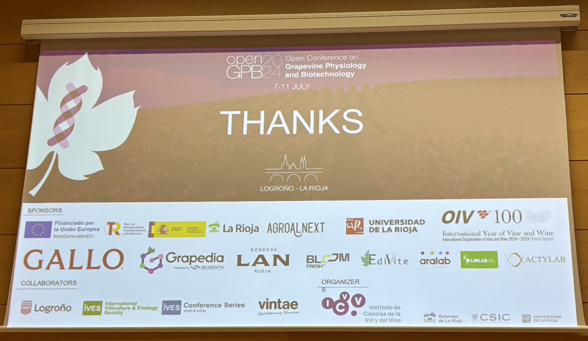 Diego Lijavetzky (@loladelasrozas) on Twitter photo Terrific and amazing congress, <a href="/OpenGPB2024/">Open-GPB2024 Conference</a>. I am truly delighted to be part of the organization...charing sessions and workshops, and sharing pre-, during-, and post-time with such an incredible gang.
<a href="/icvv_rioja/">Instituto de Ciencias de la Vid y del Vino (ICVV)</a> Terrific and amazing congress, <a href="/OpenGPB2024/">Open-GPB2024 Conference</a>. I am truly delighted to be part of the organization...charing sessions and workshops, and sharing pre-, during-, and post-time with such an incredible gang.
<a href="/icvv_rioja/">Instituto de Ciencias de la Vid y del Vino (ICVV)</a>