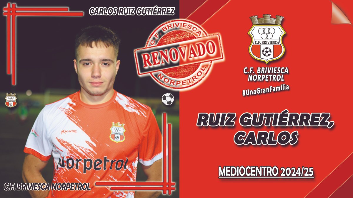 cfbriviesca's tweet photo. 𝗖𝗢𝗠𝗨𝗡𝗜𝗖𝗔𝗗𝗢 𝗢𝗙𝗜𝗖𝗜𝗔𝗟 | 𝗥𝗘𝗡𝗢𝗩𝗔𝗖𝗜𝗢𝗡𝗘𝗦
✅CHARLY TAMBIÉN SIGUE‼️
✍️Carlos Ruiz Gutiérrez renueva x el club rojillo una temporada más. Será pieza clave para esta temporada en #3ªRfef Paso a paso, se cumplen sueños y objetivos💪⚽
#CarlosSeQueda❤️🤍#AupaBrivi https://t.co/sjyWihcE4k