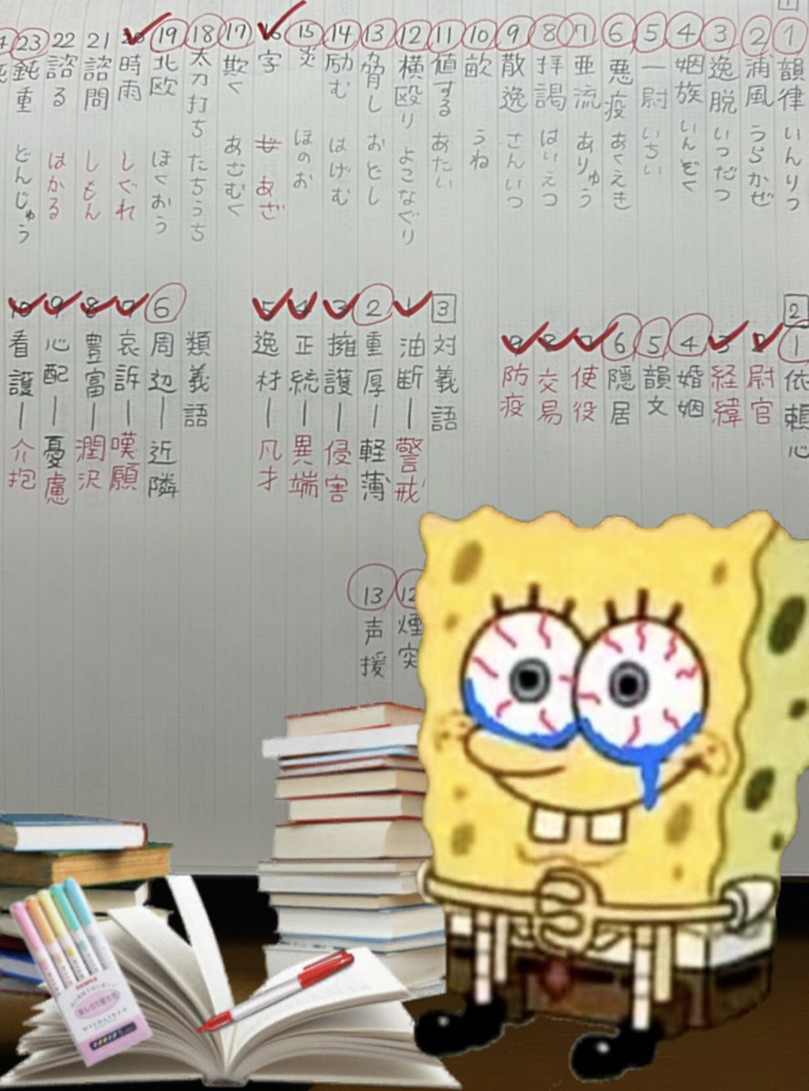 漢字を書く機会が少なくなりその上、
スマホで変換が出来る生活になってから
漢字が本当に書けなくなってしまい、
漢検準2級の勉強も始めました！
3級は持っているのですが
書けないので3級の復習も
します😹💦

バツばっかりで凹むけど
答えを見れば、あ〜そう書くんだった！
ってなるのが面白い☺