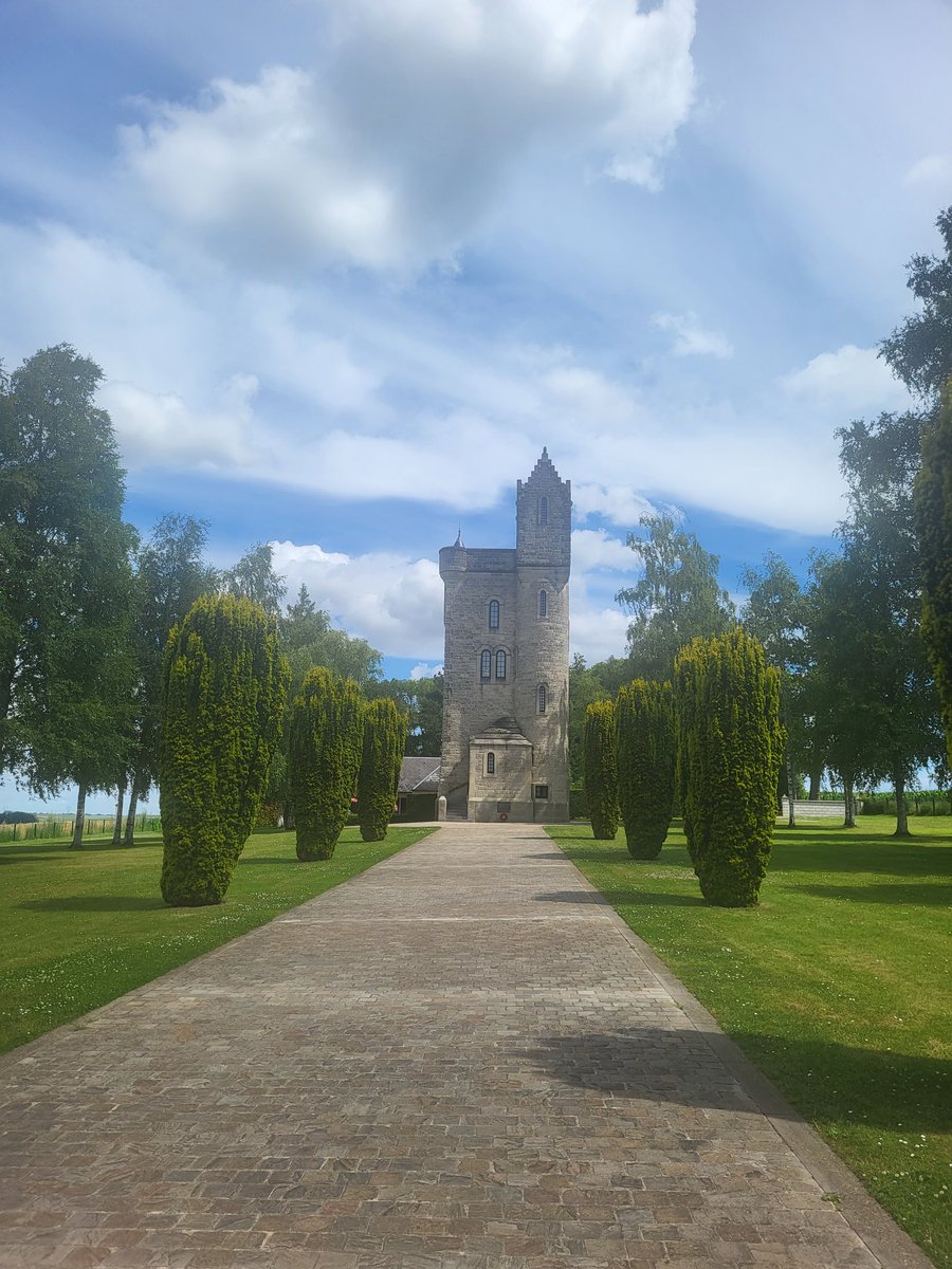 RHSHumanities's tweet photo. So far this morning we've been to Sheffield Memorial Park to see where members of various Yorkshire regiments went "over the top" on the first day of the Battle of the Somme, then Newfoundland Memorial Park and now having lunch at Ulster Tower. #BattlefieldsRHS2024 @RastrickHigh https://t.co/fAKXtTmBCe