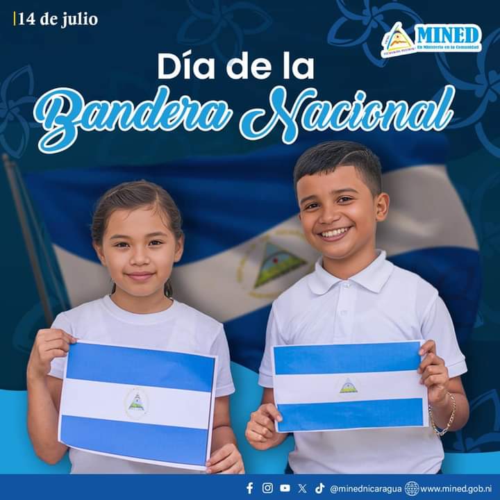 14 de julio | Día de la Bandera Nacional 🇳🇮🇳🇮

El pueblo nicaragüense ondea la bandera azul, blanco y azul con orgullo, amor y respeto. 🇳🇮🇳🇮🇳🇮