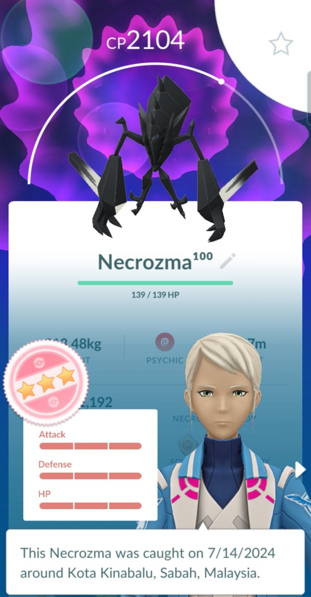 Dachril_L's tweet photo. Total 1 Hundo Necrozma, I caught 9 excellent iv and caught 12 shinies throughout 8 hours event. 

#pokemongo #pokemoncommunity #PokemonGOFest2024 #Necrozma #HundoNecrozma #PokemonGoSabah #PokemonGoMalaysia https://t.co/1cWoFaZblX