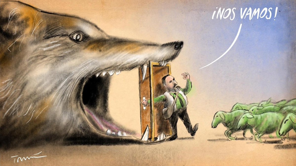 SieteSofi's tweet image. Disciplina #Vox por
@donTomasSerrano, @SansonHumor 
@HUMORJMNIETO y @BeVergara 
#Abascal #Pactos #PP 

➕La semana en el #humor de #prensa #cartoon #cartoons 
🆕2⃣👉vetustideces.blogspot.com/2024/07/la-sem…