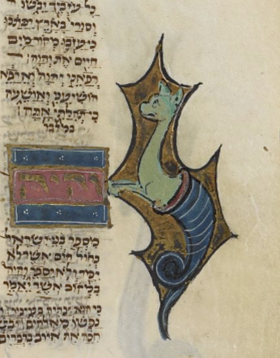 red_loeb's tweet photo. Lovely hybrid in the margin
#HebrewProject
BL Add MS 11639; 'The Northern French Miscellany'; 1277-1324 CE; f.411v @BL_HebrewMSS @BLAsia_Africa https://t.co/x20bQYHgvk