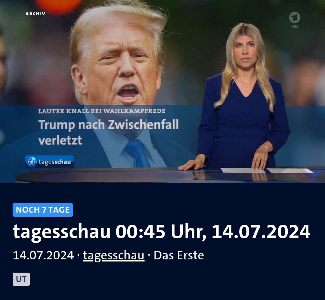 Social Media zeigt gerade wie wichtig #Medienkompetenz ist. In einschlägigen Kreisen wird (mal wieder) gegen #Tagesschau und den öffentlich-rechtlichen Rundfunk gewettert. Das Attentat auf #Trump werde als "Zwischenfall" heruntergespielt. Was verschwiegen wird: Die Uhrzeit! (1/3)