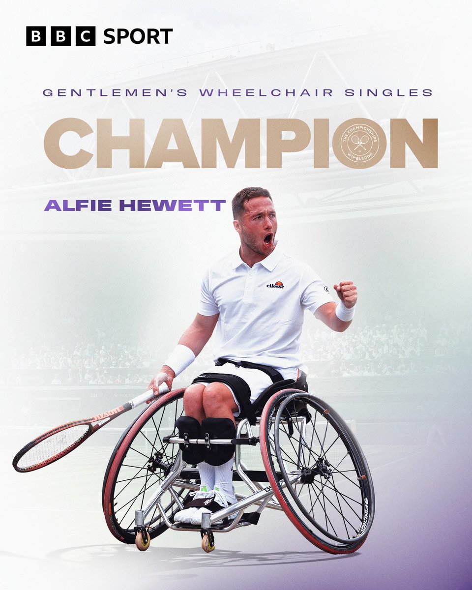 He's done it! 🏆

The 26-year-old wins the one Grand Slam singles title that's eluded him. 

He takes the first big England v Spain clash of the day, beating Martin de la Puente in straight sets.  🏴󠁧󠁢󠁥󠁮󠁧󠁿 

#BBCTennis #Wimbledon