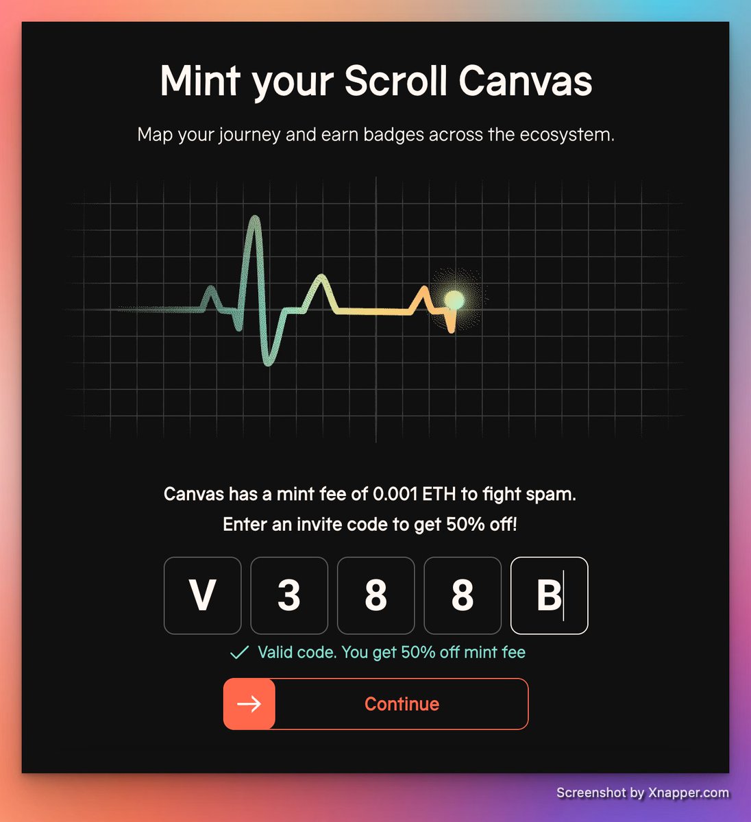 mztacat's tweet photo. 🃏 Update on Scroll:   Mint Scroll Canvas 
Badges are soulbound, non-transferable proofs 
     🚥
       💰 $2 in gas 
       ⌛️ 30 Seconds 
     🚥

        📍Visit: 
https://t.co/KP3mdVzYrL [50% Mint price] 
    ✨ Click on "CONTINUE" 
    ✨ Input Username, click NEXT 
Mint Canvas ✅ and Mint Badge!
