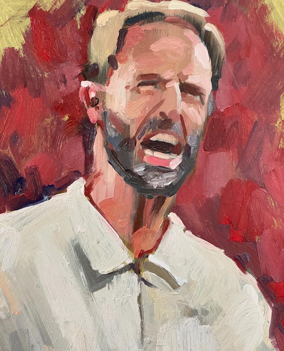 rodneykingston's tweet photo. 90 minute oil sketch. Come on England! https://t.co/xWKlqWy1Lg
