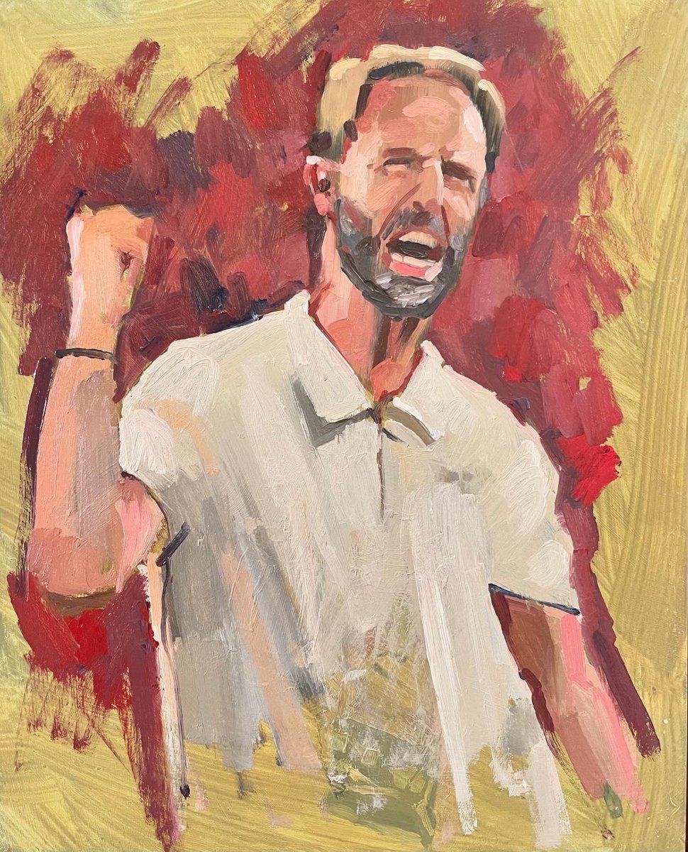 rodneykingston's tweet photo. 90 minute oil sketch. Come on England! https://t.co/xWKlqWy1Lg