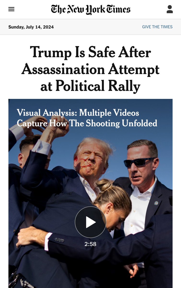 So far this year, <a href="/realDonaldTrump/">Donald J. Trump</a> has faced a sham civil case meant to bankrupt him for loans he repaid, a sham criminal case meant to imprison him for winning in 2016, and now an assassination attempt.

I’m starting to think he’s not the one who’s the threat to democracy.