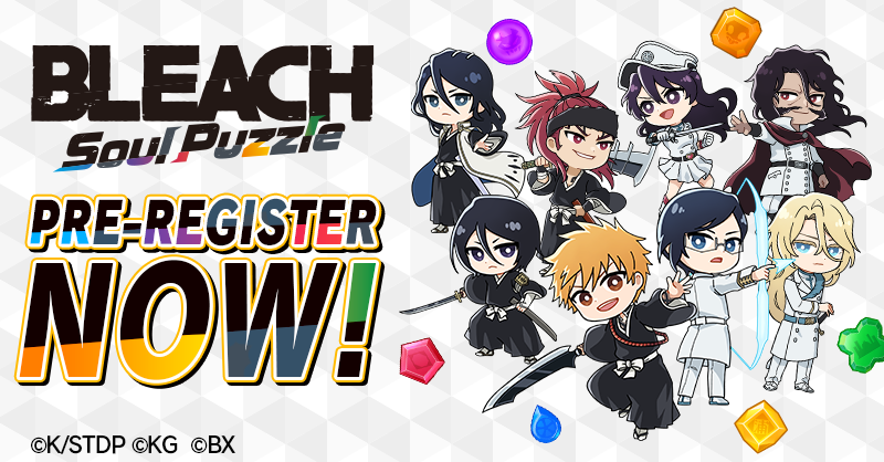 BLEACHPuzzle_en's tweet photo. ／
BLEACH Soul Puzzle
＼

A new #BLEACH puzzle game will be released in 2024!

Match 3 puzzle pieces of the same color to make them disappear!

We will give away Acrylic Stands (Ichigo version) if we reach 150,000 pre-registrations!

▼Pre-register Now
https://t.co/fJDrj4Dg0g https://t.co/5UniaUINU7