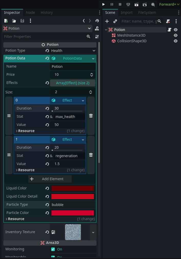 algh0st's tweet photo. @bitbrain Finishing the logic for our potion system. I managed to make them fully data-driven, so to add a new potion we can just add a new resource file (or a line in a spreadsheet soon) ✨
They can apply arbitrary effects to the player, weapon and enemies (e.g. the new freeze effect). https://t.co/vnOXw4E9WS