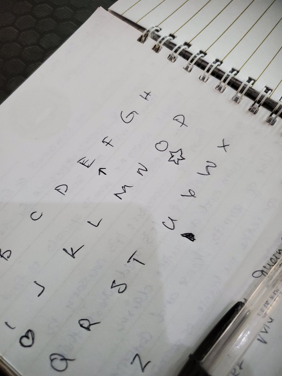 0ncleBen_'s tweet photo. Dad: Son why are you writing out the alphabets and drawing symbols underneath, is it a witchcraft spell ?
Me: Dad, I need to decode this and be the first to submit in @ReformDAO current treasure hunt 😂 but this one is shrinking my brain cells🤧😂 #ReformTestnet #Reform
#HELP😂 https://t.co/is9s99M1aQ