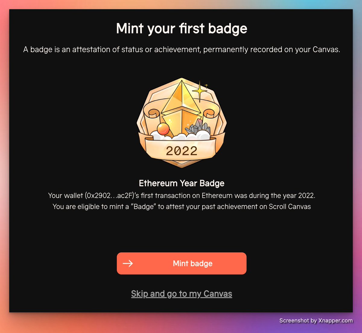 mztacat's tweet photo. 🃏 Update on Scroll:   Mint Scroll Canvas 
Badges are soulbound, non-transferable proofs 
     🚥
       💰 $2 in gas 
       ⌛️ 30 Seconds 
     🚥

        📍Visit: 
https://t.co/KP3mdVzYrL [50% Mint price] 
    ✨ Click on "CONTINUE" 
    ✨ Input Username, click NEXT 
Mint Canvas ✅ and Mint Badge!