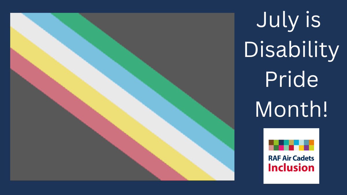 RAFAC is a very inclusive organisation for both our cadets &amp; CFAV’s. Celebrating the diversity of the many visible and hidden disabilities our RAFAC family have is important: We’d love to hear your stories below!

Do you know meaning behind the Disability Pride flag…? 1/5