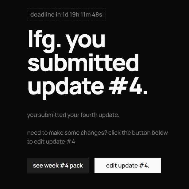 Vibhxv's tweet photo. submitted update#4 of @_buildspace @_nightsweekends S5 ✅ #lfg 🚀 https://t.co/zvuyZRYf8q