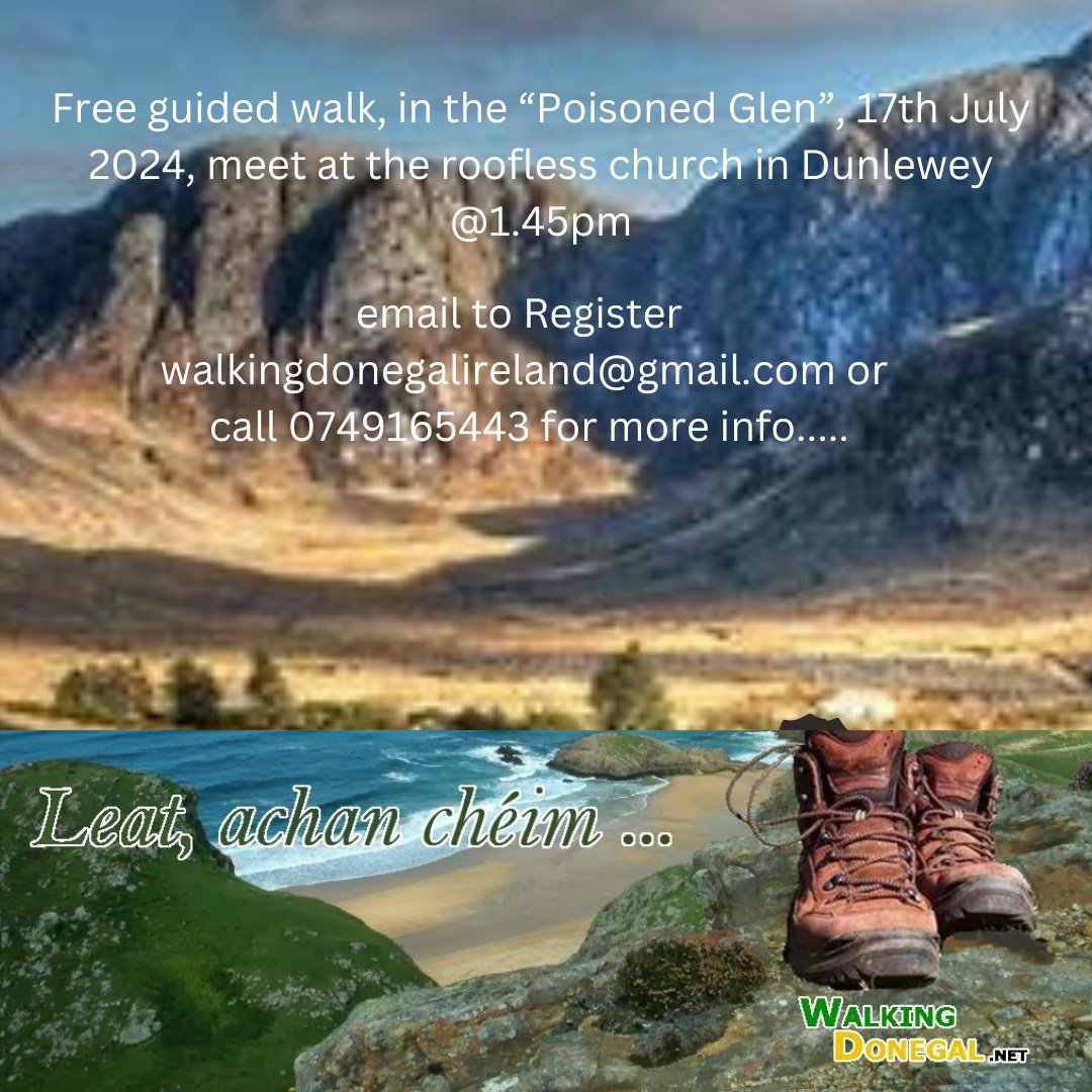walkingdonegal's tweet photo. Free Guided Walk in the Poisoned Glen 17th of Julu @DonegalDaily @attractionsDonegal @Barrscealta1 @Failte_Ireland @govisitdonegal @visit_donegal @VisitLK @VisitDerry @VisitBelfast @GoToIreland @wildatlanticway https://t.co/d1Uqhvzrla