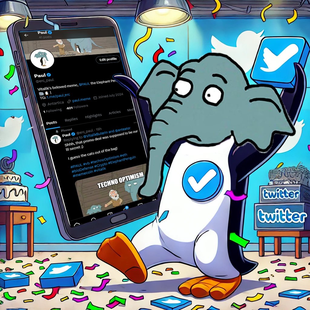 Guess what? $PAUL just got its Twitter blue checkmark!

WE ARE UNSTOPPABLE.

$PAUL #TRUMP $TRUMP #memecoin #eth #x100