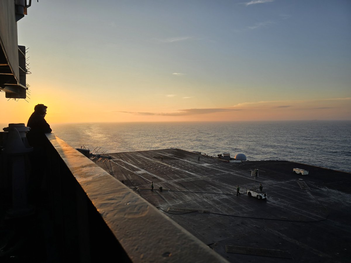 Caitlyn Burchett (@caitlynburchett) on Twitter photo The last sunrise of <a href="/TheCVN69/">USS Dwight D. Eisenhower (IKE)</a>'s deployment. The warship is returning today to Naval Statiom Norfolk following a twice-extended deployment spent defending against Houthi attacks in the Red Sea. Story to follow <a href="/starsandstripes/">Stars and Stripes</a> The last sunrise of <a href="/TheCVN69/">USS Dwight D. Eisenhower (IKE)</a>'s deployment. The warship is returning today to Naval Statiom Norfolk following a twice-extended deployment spent defending against Houthi attacks in the Red Sea. Story to follow <a href="/starsandstripes/">Stars and Stripes</a>