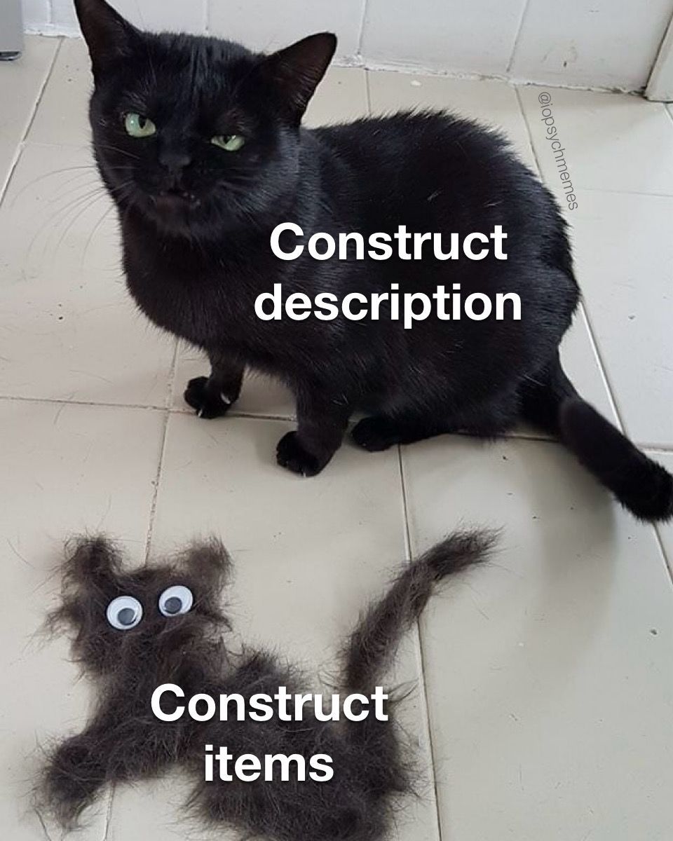 It’s disappointing when I like the description of a construct but then I hate the survey items used to measure the construct.

#psychometrics #OHPsych #IOPsych #iopsychmemes #psychology #psychologymemes #psychmemes #APpsych