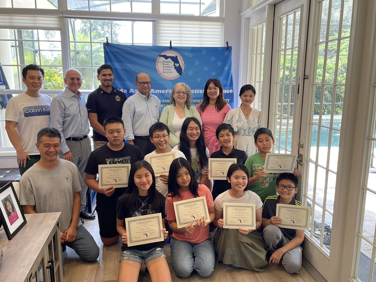 FAAJAFlorida's tweet photo. FAAJA successfully concluded its second-year youth debate and public speaking summer camp with the support of our youth leaders Frances Yong and Aidan Liu. The fundraising party for State Rep Rita Harris was a great success, thanks to everyone in supporting our community. https://t.co/mD1wzlzZv6