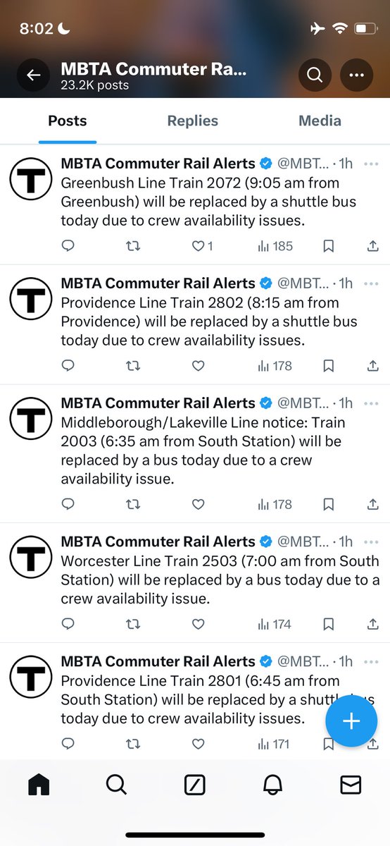 ImproveTheT's tweet photo. Hi @MBTA @MBTA_CR any explanation of what’s going on?  This is the 2nd day in a row of massively cancelled trains. Plus a bunch Friday night I think. CC @transitmatters @universalhub @MayorWu https://t.co/kMsyf3Q6Py