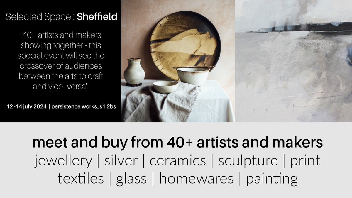 The clock is ticking down on <a href="/SelectedSpace/">Selected Space</a> : Sheffield. 
Last few hours so you had better get cracking! You don’t want to miss out on the talent we have selected for you…
-
Persistence Works | <a href="/yartspace/">Yare KIM</a> closes at 4pm today - Sun 14 July. 
-
🌐 selectedspace.co.uk
Beautiful