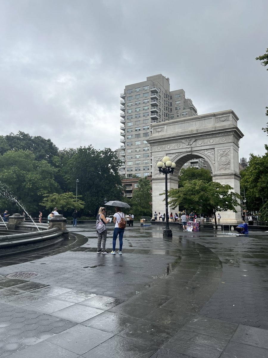 Washington Square Park in the rain. 

#NYC 
#rain 
#summer 
#washingtonsquarepark
#piano
#umbrella
#people
