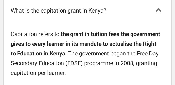 Aloikin Praise Opoloje on X: “The capitation grant in Kenya is