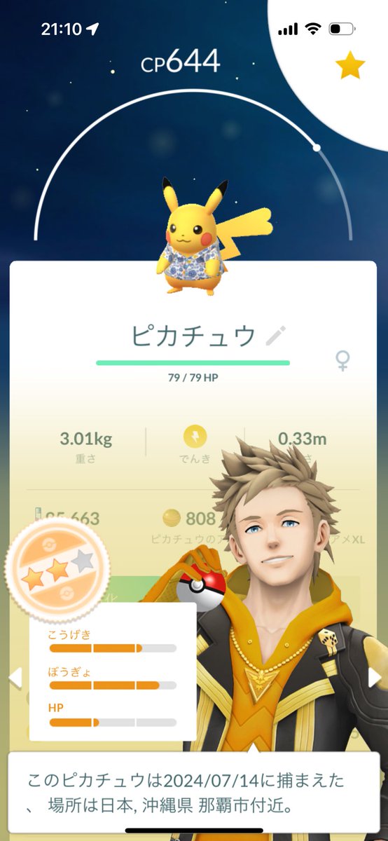 kari_alliance's tweet photo. 沖縄出張の最終日に朝のお散歩でかりゆしピカチュウゲット✨
オスとメス1匹ずつ！

せっかく沖縄行ったのに出会えてなかったから、早起きして頑張っちゃった😭 https://t.co/kjQy2pGQqQ