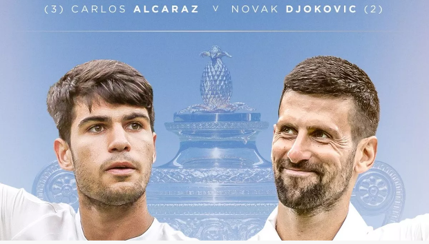 Direct__Tv's tweet photo. 𝗡𝗼𝘃𝗮𝗸 𝗗𝗷𝗼𝗸𝗼𝘃𝗶𝗰 și 𝗖𝗮𝗿𝗹𝗼𝘀 𝗔𝗹𝗰𝗮𝗿𝗮𝘇 vor lupta astazi, după-amiaza pentru titlu la Wimbledon, în direct pe Eurosport de la ora 16:00. Întâlnirea dintre cei doi reeditează ultimul act de anul trecut de la Londra, când murcianul a câștigat în decisiv. https://t.co/BNmMdUGFeO
