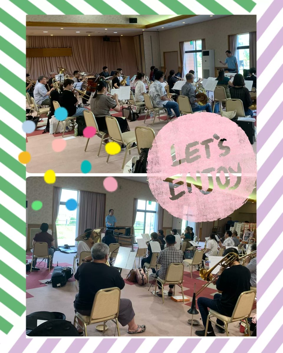 gosuidan's tweet photo. 来月のイベントと定演の曲もガッツリ頑張りました‼️…と、報告ありました( ˙꒳​˙  )ｶﾞﾝﾊﾞﾚｰ

新人も入りました‼️…と歓喜の報告も💞
大変嬉しゅうございます✨

梅雨と湿度でグズグズですが、体調に気を付けながらイベント続きを乗り越えよう💪 https://t.co/Y5qGQCvQPv