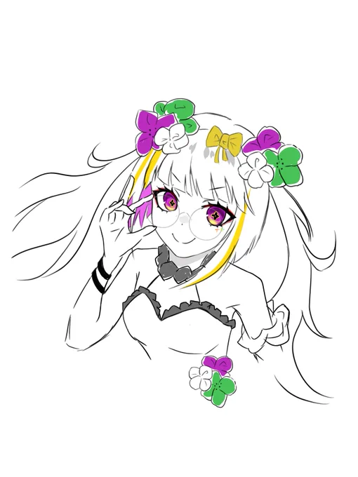 ダフクロさんのメガネを借りたドヤ幻想 #イラスト #takt_op #タクトオーパス #誰とは言わんけどやだかわいい