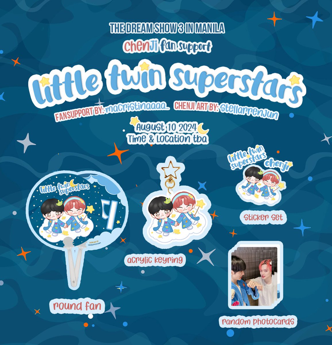 macristinaaaa_'s tweet photo. The Dream Show 3 in Manila fan support for our Little Twin Superstars, Chenle &amp; Jisung 🧡💙

thank you so much again @stellarrenjun for the beautiful art 🥺🫶🏼

⭐ August 10 (Day 1) 
🌙 Time &amp; Location tba

#TDS3inMANILA
#THEDREAMSHOW3_in_MANILA https://t.co/pzLVr5EApm
