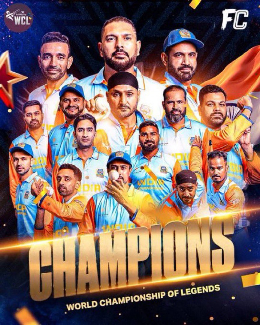 ElvishYadav's tweet photo. One more trophy INDIA 🇮🇳 🏆 
Congratulations to the Indian Legends for their incredible victory in the Finals of the World Championship of Legends 2024!♥️ 

#IndvsPakWCL2024 #India #Champions #IndvsPak https://t.co/8oeT1tOFTg