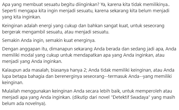 secarapedri's tweet photo. Apa yang membuat sesuatu begitu diinginkan? Ya, karena kita tidak memilikinya.. Seperti mengapa kita ingin menjadi sesuatu, karena sekarang kita belum menjadi yang kita inginkan... https://t.co/UegIZSmpvB