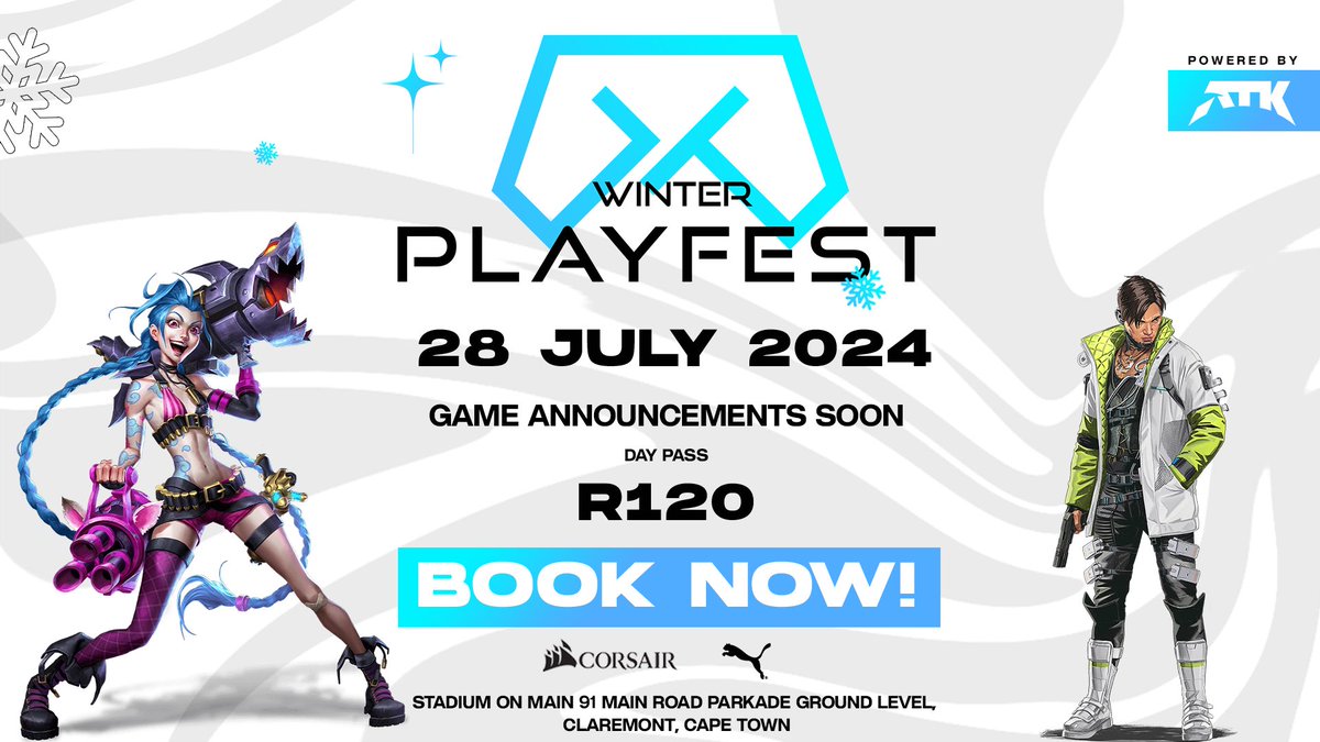 ATK (@atkarena) on Twitter photo ❄️ We present to you, the ATK Winter PlayFest! ❄️ 
This isn’t just about gaming; it’s a celebration of the Esports community, a multi-genre event packed with intense competitions and endless fun. Whether you’re a pro gamer, a casual player, or even a passionate fan, there’s ❄️ We present to you, the ATK Winter PlayFest! ❄️ 
This isn’t just about gaming; it’s a celebration of the Esports community, a multi-genre event packed with intense competitions and endless fun. Whether you’re a pro gamer, a casual player, or even a passionate fan, there’s