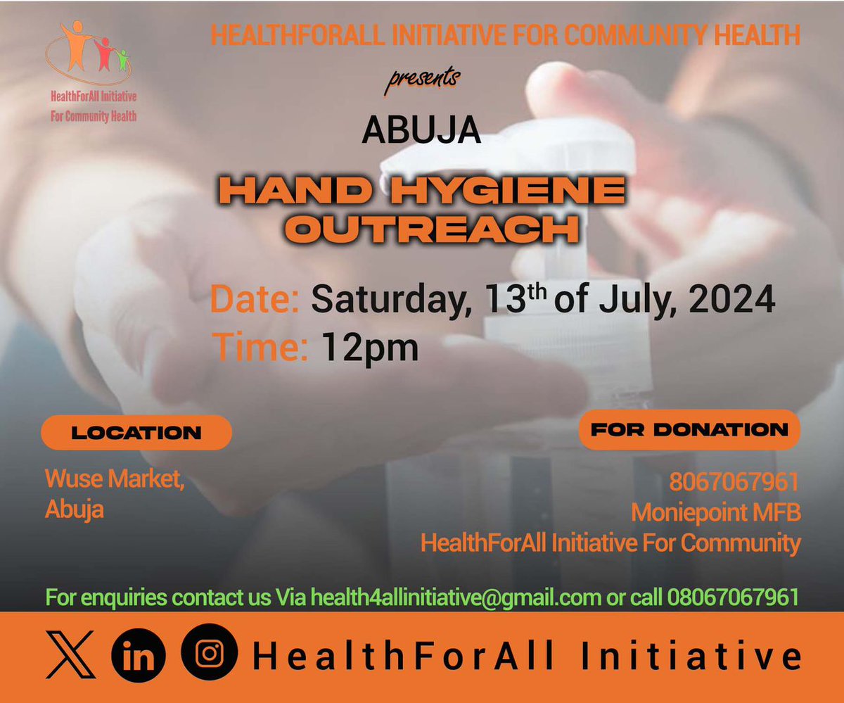 kenny6509's tweet photo. Yesterday, my Abuja Team at @allhealthone conducted a timely hand hygiene outreach at Wuse Market.
This involves educating residents on the importance of proper handwashing techniques and demonstrating the effective use of hand sanitiser. #CleanHandsForAll https://t.co/Y5kgudMOW7