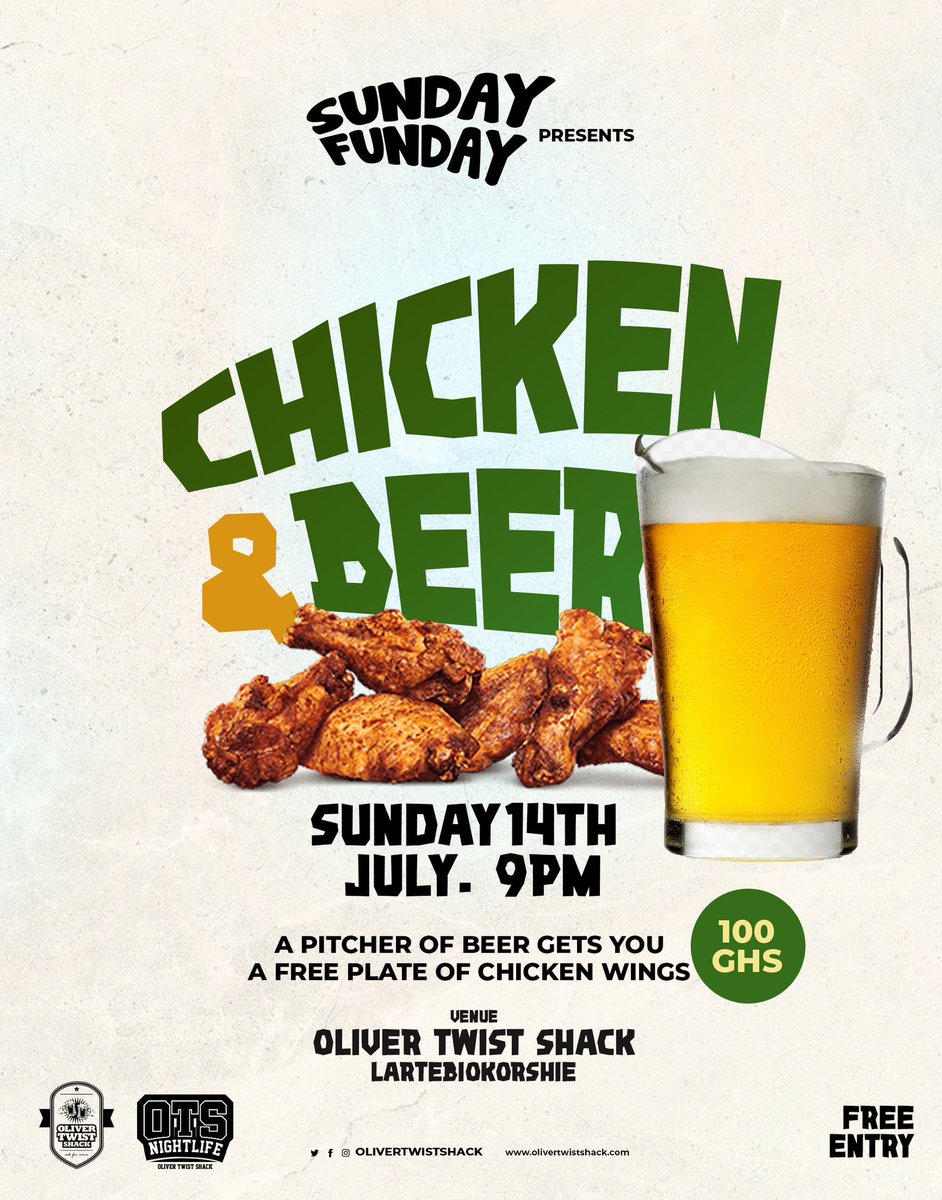 OTShack's tweet photo. Come watch the finals with us !!
All you need is a 100ghs!!! Get a pitcher of beer we sponsor you with a free plate of chicken wings !!!!
Sunday Funday, chicken and beer party with the kings of Europe
#OTway #Ask4more #EURO2024 #Euro2024final #ENGESP https://t.co/2i0KyJXKTm