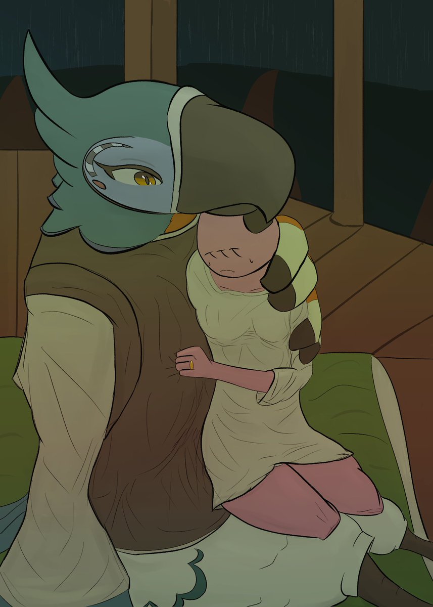 KassLover1's tweet image. Stormy Night, featuring Kass and his wife. #Kass #Zelda