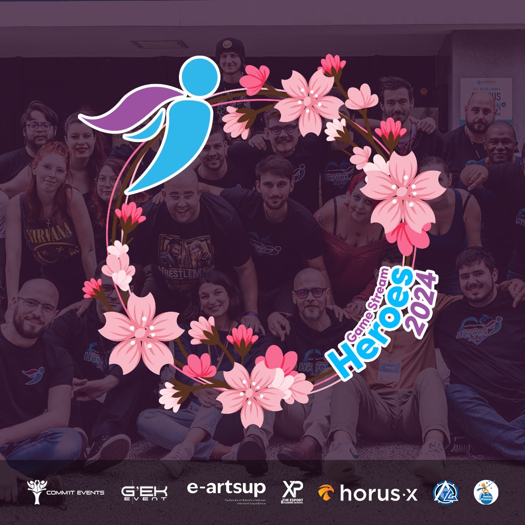 mimsheroes's tweet image. Nous avons le plaisir de vous présenter le visuel de l’édition 2024 du Game Stream Heroes, réalisé par le génialissime Fenom. Une édition basée sur l’espoir afin d’apporter un maximum de rêves aux enfants de @petitsprinces !