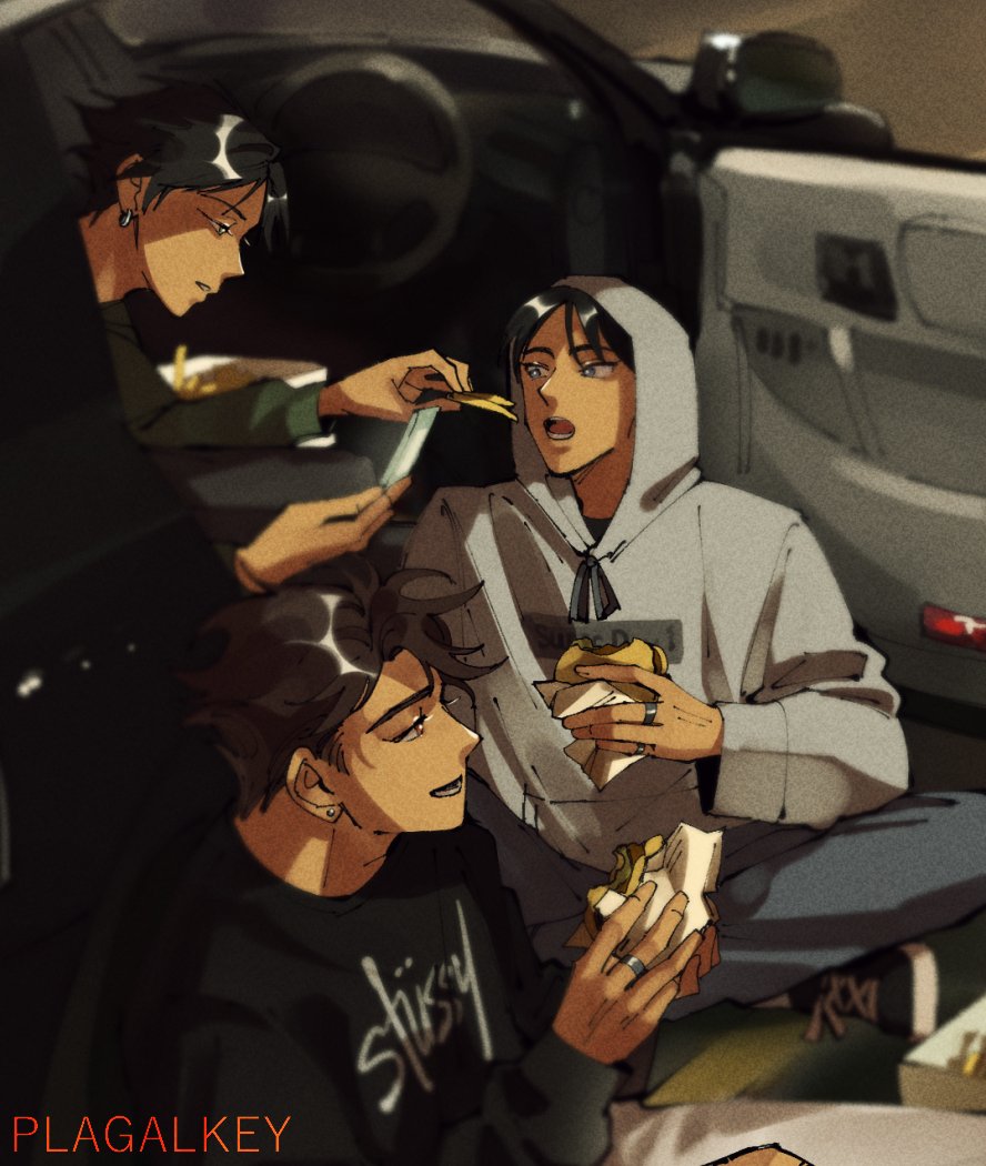 plagalkey's tweet photo. late night takeout (street racing au) 
#atsuoikage #sunaosa #haikyuu https://t.co/77vi9YoySz